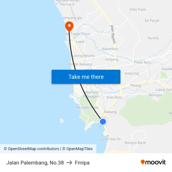 Jalan Palembang, No.38 to Fmipa map