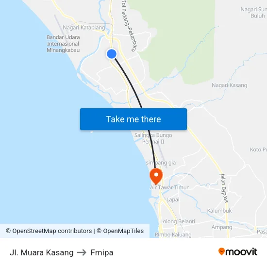Jl. Muara Kasang to Fmipa map