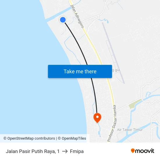 Jalan Pasir Putih Raya, 1 to Fmipa map