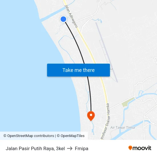 Jalan Pasir Putih Raya, 3kel to Fmipa map