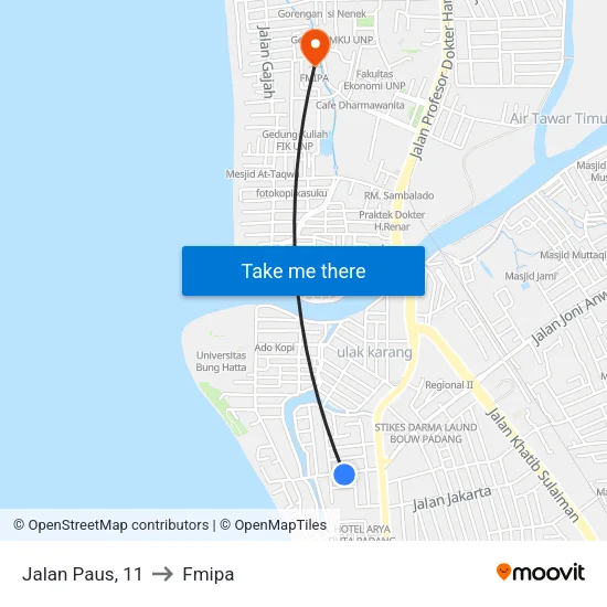Jalan Paus, 11 to Fmipa map