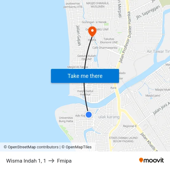 Wisma Indah 1, 1 to Fmipa map