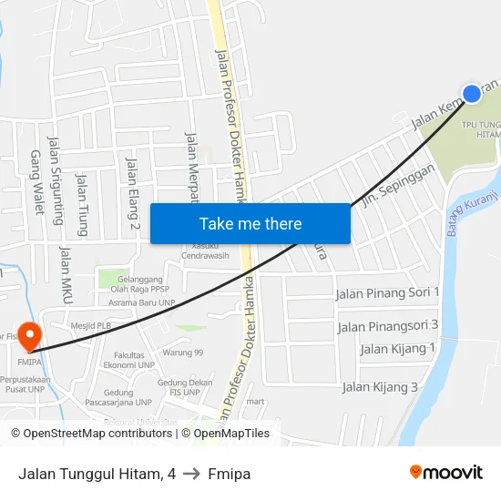 Jalan Tunggul Hitam, 4 to Fmipa map