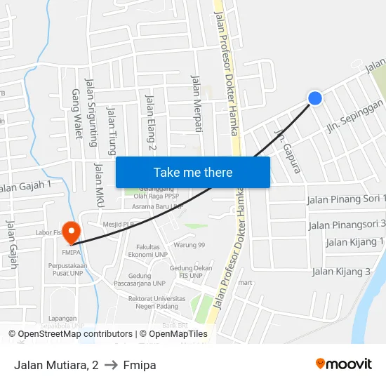 Jalan Mutiara, 2 to Fmipa map