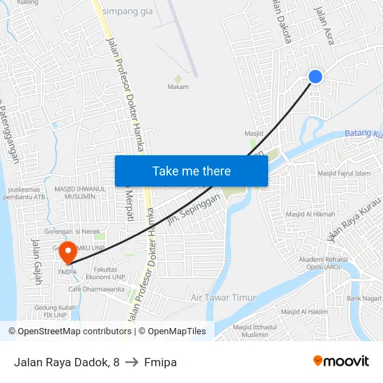 Jalan Raya Dadok, 8 to Fmipa map