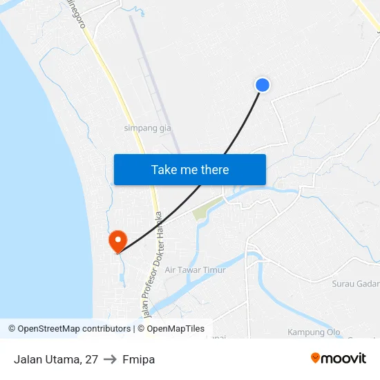 Jalan Utama, 27 to Fmipa map