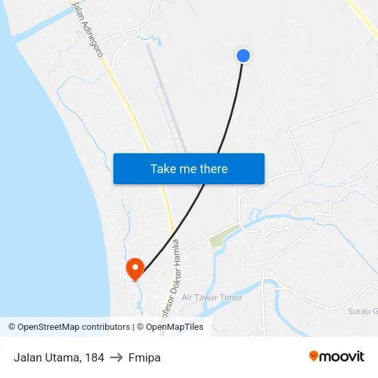 Jalan Utama, 184 to Fmipa map