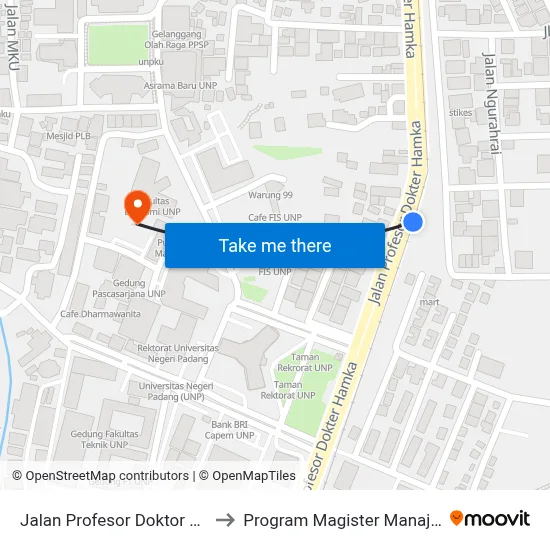Jalan Profesor Doktor Hamka, 2a to Program Magister Manajemen Unp map
