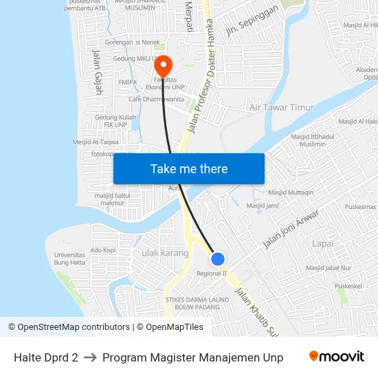 Halte Dprd 2 to Program Magister Manajemen Unp map