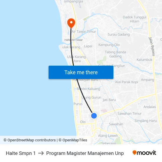 Halte Smpn 1 to Program Magister Manajemen Unp map