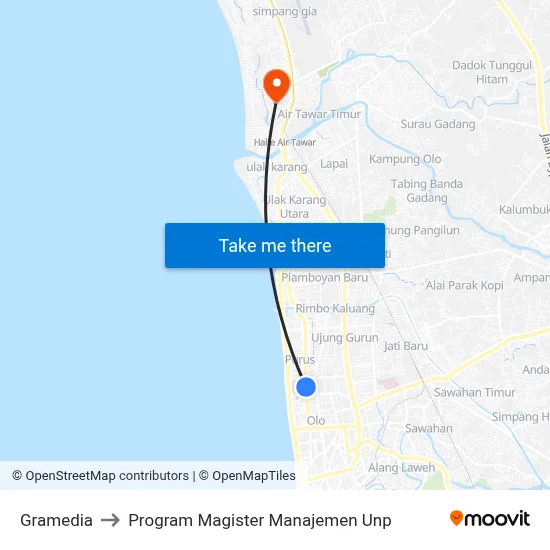 Gramedia to Program Magister Manajemen Unp map