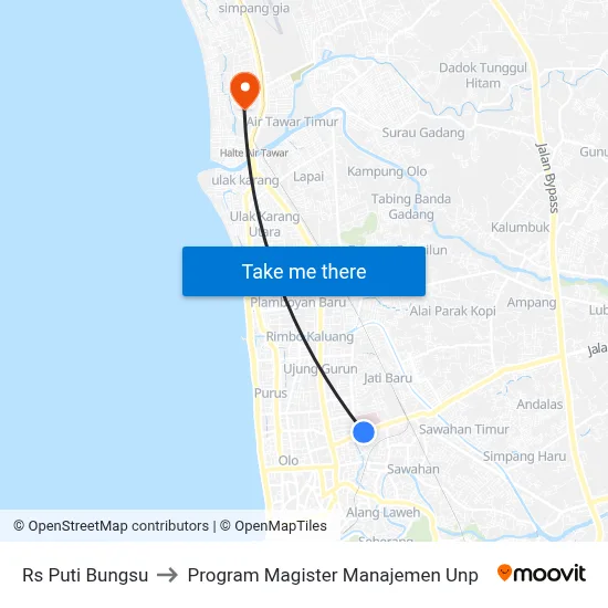 Rs Puti Bungsu to Program Magister Manajemen Unp map