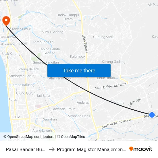 Pasar Bandar Buat 2 to Program Magister Manajemen Unp map