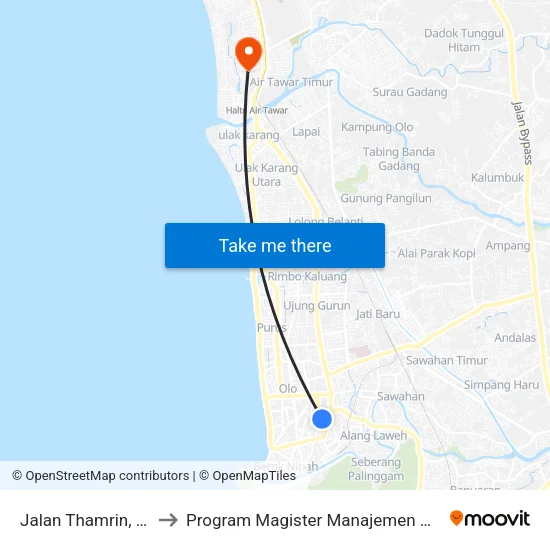 Jalan Thamrin, 1d to Program Magister Manajemen Unp map