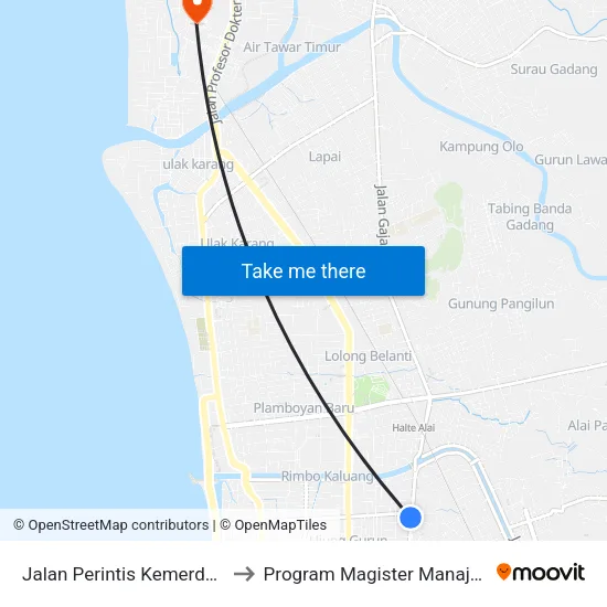 Jalan Perintis Kemerdekaan, 95 to Program Magister Manajemen Unp map
