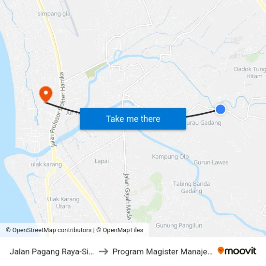 Jalan Pagang Raya-Siteba, 35 to Program Magister Manajemen Unp map