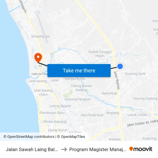 Jalan Sawah Laing Balabaru, Kel to Program Magister Manajemen Unp map