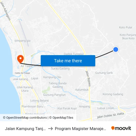 Jalan Kampung Tanjung, 4 to Program Magister Manajemen Unp map