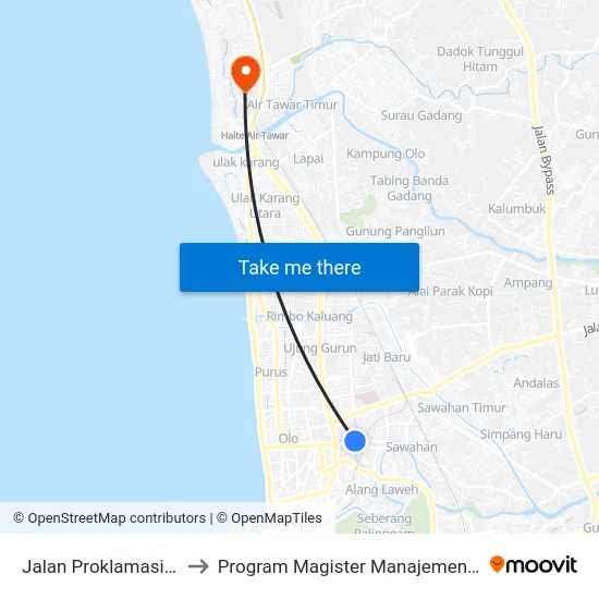 Jalan Proklamasi, 26 to Program Magister Manajemen Unp map