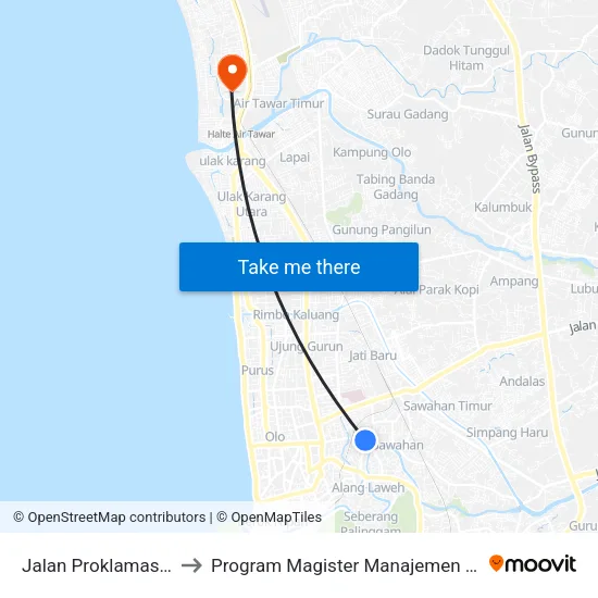 Jalan Proklamasi, 9 to Program Magister Manajemen Unp map