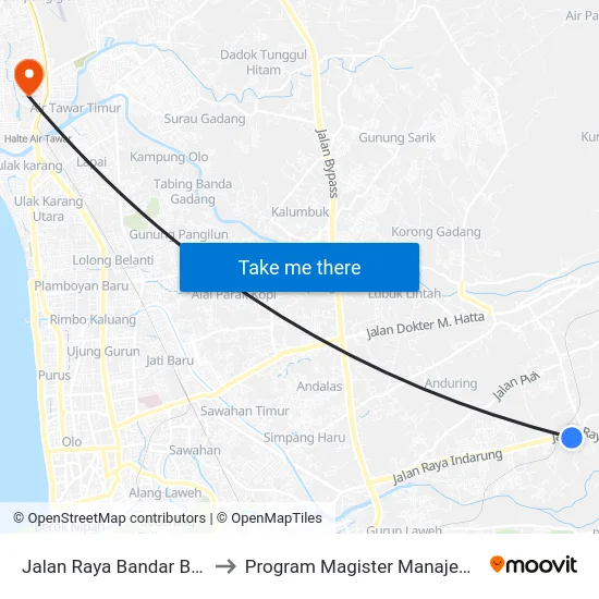 Jalan Raya Bandar Buat, 17 to Program Magister Manajemen Unp map