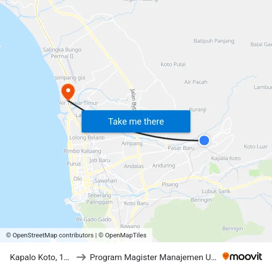 Kapalo Koto, 108 to Program Magister Manajemen Unp map