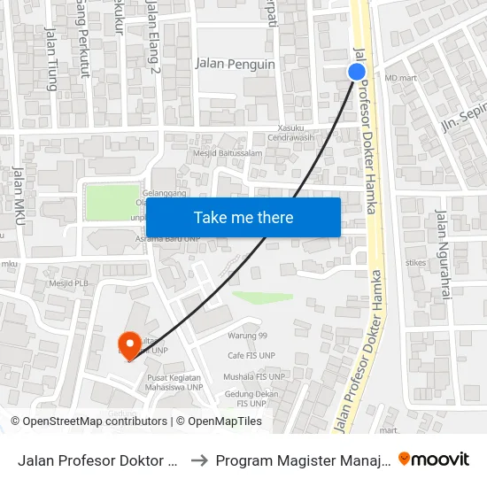 Jalan Profesor Doktor Hamka, 10 to Program Magister Manajemen Unp map