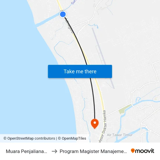 Muara Penjalianan, 36 to Program Magister Manajemen Unp map
