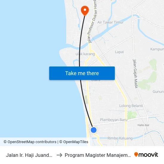 Jalan Ir. Haji Juanda, 18b to Program Magister Manajemen Unp map