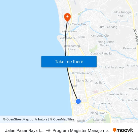 Jalan Pasar Raya I, 12c to Program Magister Manajemen Unp map