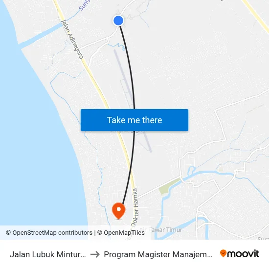 Jalan Lubuk Minturun, 6 to Program Magister Manajemen Unp map