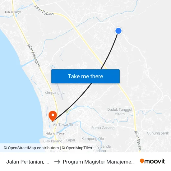 Jalan Pertanian, No 1 to Program Magister Manajemen Unp map