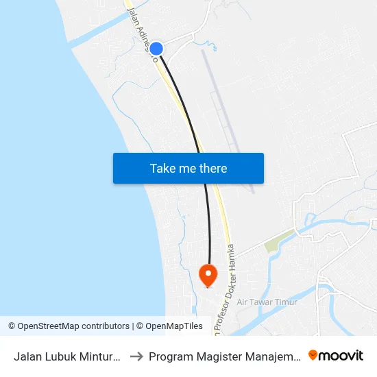 Jalan Lubuk Minturun, 22 to Program Magister Manajemen Unp map