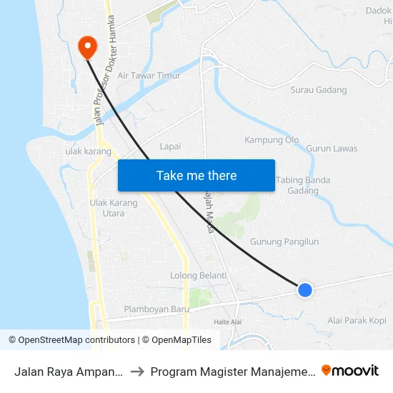 Jalan Raya Ampang, 17 to Program Magister Manajemen Unp map