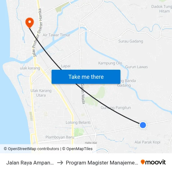 Jalan Raya Ampang, 26 to Program Magister Manajemen Unp map