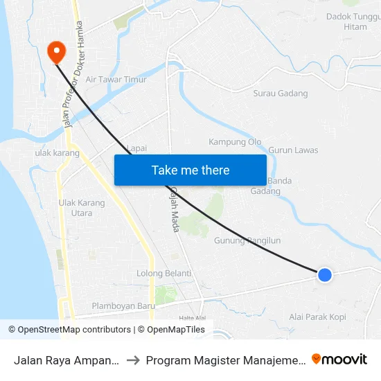 Jalan Raya Ampang, 41 to Program Magister Manajemen Unp map