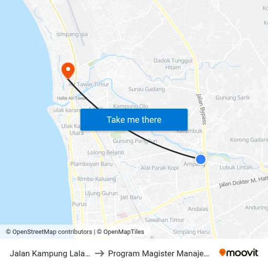 Jalan Kampung Lalang, 56 to Program Magister Manajemen Unp map
