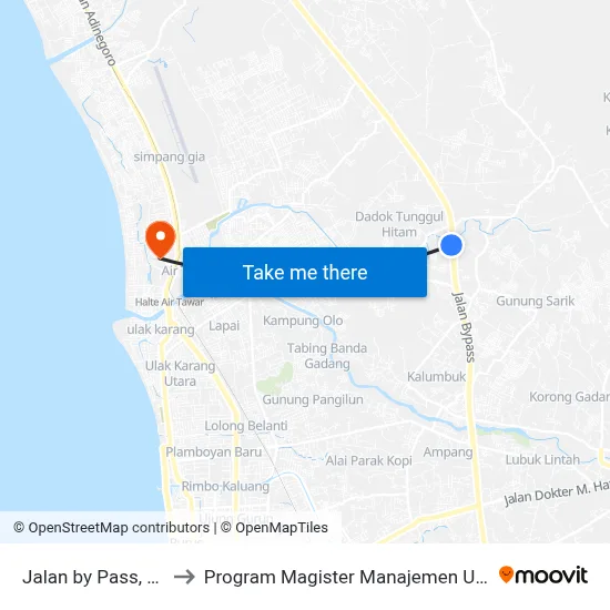 Jalan by Pass, 14 to Program Magister Manajemen Unp map
