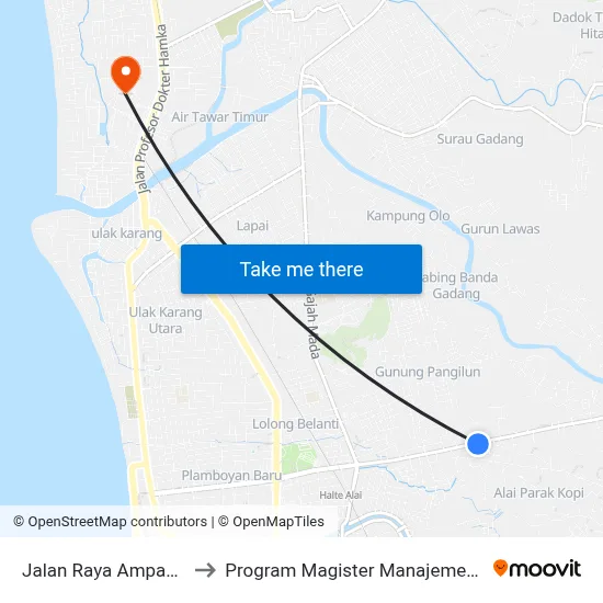 Jalan Raya Ampang, 9 to Program Magister Manajemen Unp map
