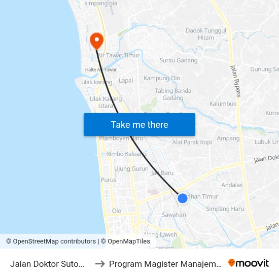 Jalan Doktor Sutomo, 25 to Program Magister Manajemen Unp map