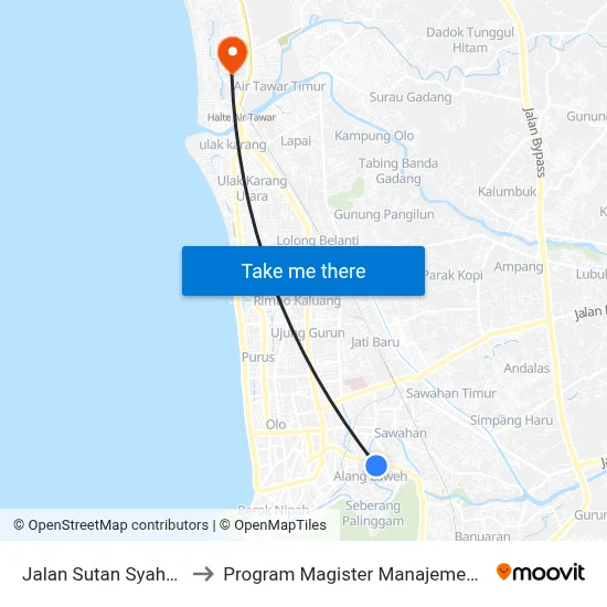 Jalan Sutan Syahrir, 1 to Program Magister Manajemen Unp map