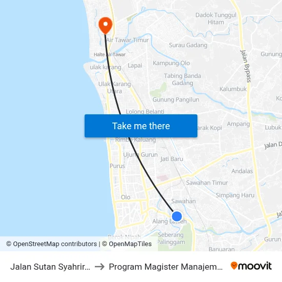 Jalan Sutan Syahrir, 24c to Program Magister Manajemen Unp map