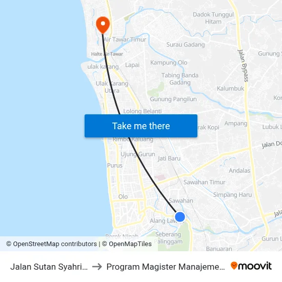 Jalan Sutan Syahrir, 50 to Program Magister Manajemen Unp map