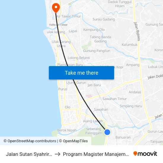 Jalan Sutan Syahrir, 139 to Program Magister Manajemen Unp map