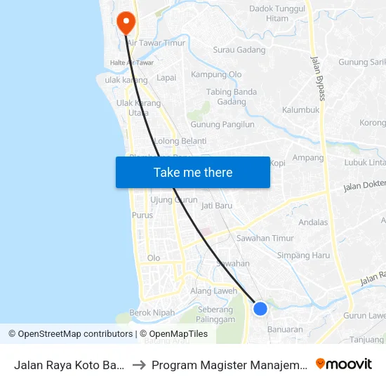 Jalan Raya Koto Baru, 46 to Program Magister Manajemen Unp map
