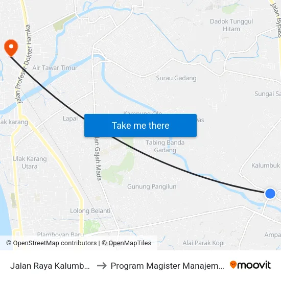 Jalan Raya Kalumbuk, 17 to Program Magister Manajemen Unp map