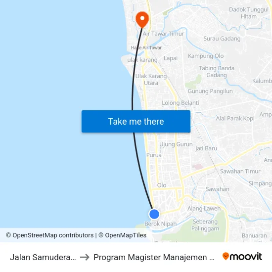 Jalan Samudera, 1 to Program Magister Manajemen Unp map