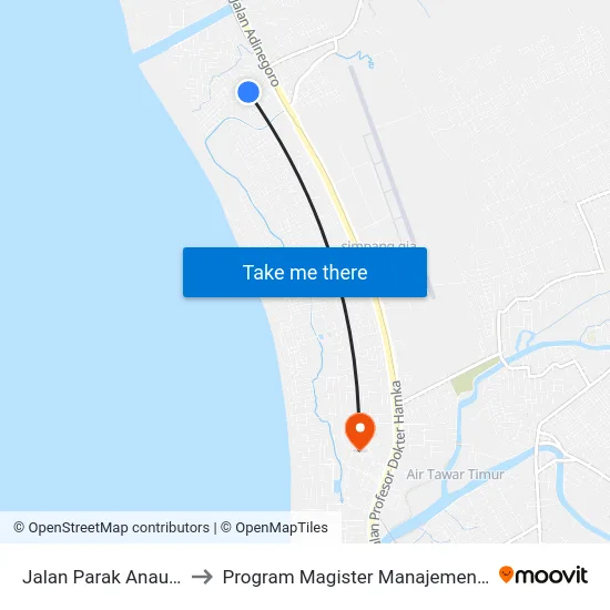 Jalan Parak Anau, 25 to Program Magister Manajemen Unp map