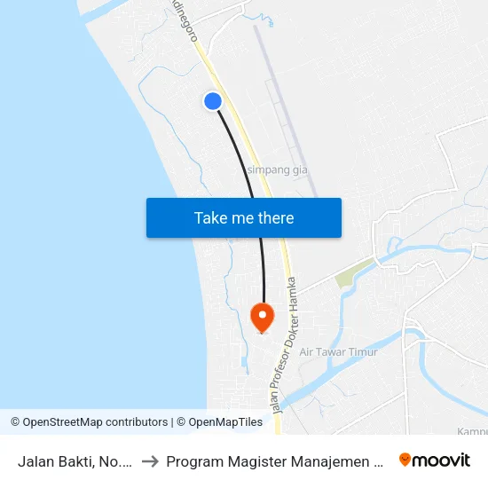 Jalan Bakti, No.99 to Program Magister Manajemen Unp map