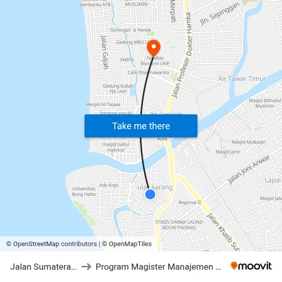 Jalan Sumatera, 2 to Program Magister Manajemen Unp map